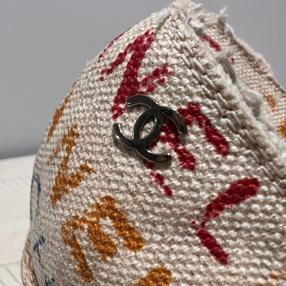 Chanel logo canvass heel wedge size 36 C - Picture 11 of 13